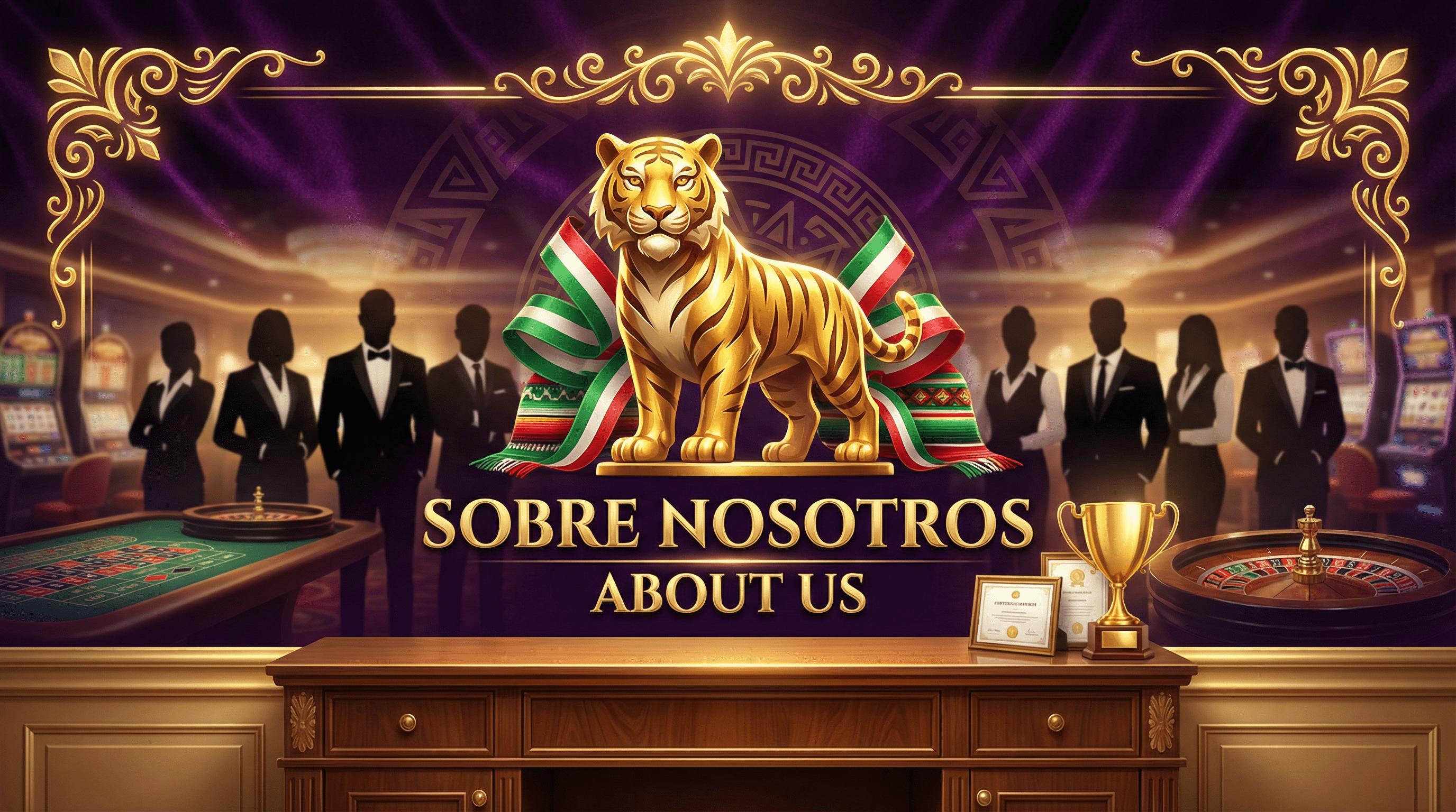 Equipo profesional de William Hill México con tigre dorado mascota